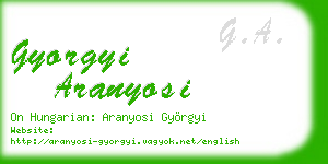 gyorgyi aranyosi business card